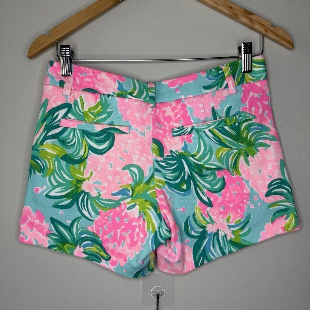 Lilly Pulitzer Callahan Shorts Women’s sz 0 Floral Tropical Pineapple Pink - Picture 4 of 6
